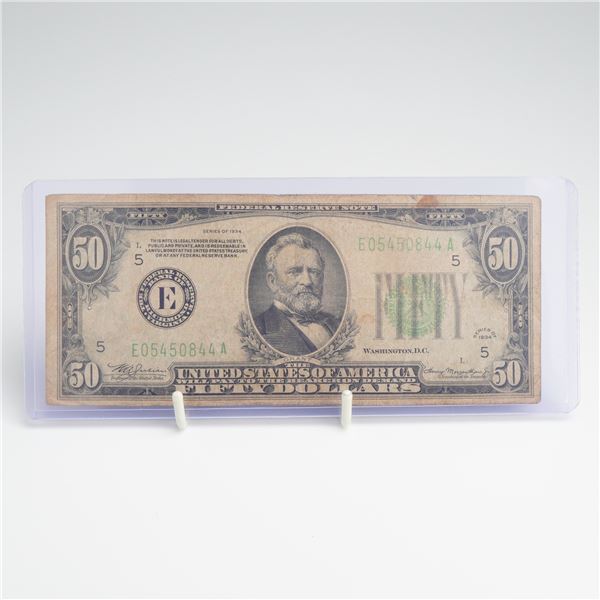 US Series 1934 $50 Federal Reserve Note Richmond