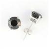 Image 1 : 4 ctw Black Diamond Stud Earrings in White Gold