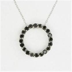 1ctw Black Diamond 10KW Circle-Of-Love Necklace