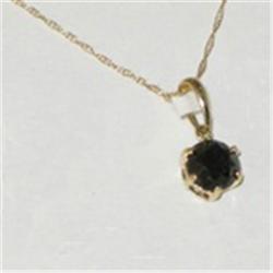 1 ct. Black Diamond Solitaire Gold Necklace