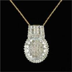 5ctw Lab Pink Sapphire & Diamond Pendant