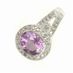 5ctw Amethyst & Diamond Pendant