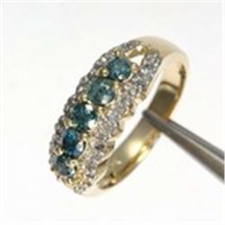 1.5 ctw Blue & White Diamond Ring