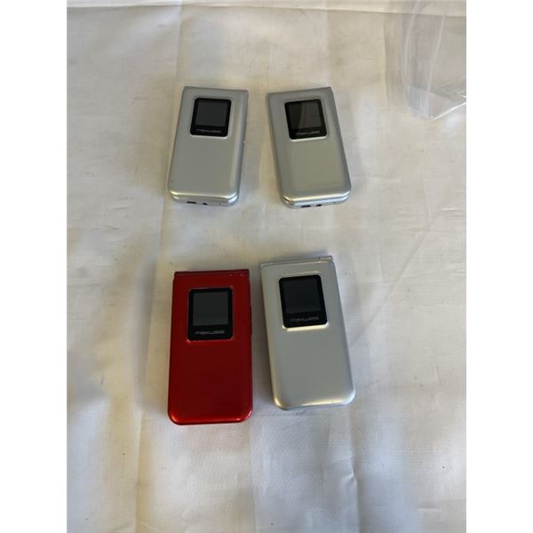 4 MAXWEST FLIP PHONES