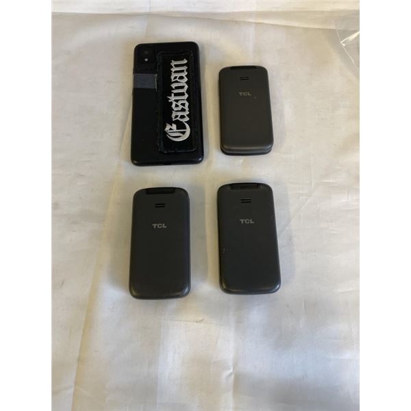 3 TCL FLIP HONES AND TCL 502 SMART PHONE