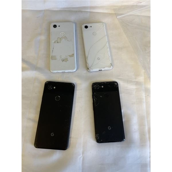 4 GOOGLE PIXEL 3 CELLPHONES
