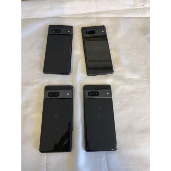 4 GOOGLE PIXEL 7 CELLPHONES
