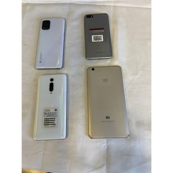 4 XIAOMI CELLPHONES INCLUDING MI MAX2 AND 10 LITE