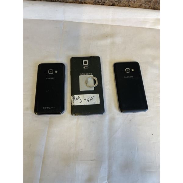 3 SAMSUNG GALAXY SMARTPHONES - J1, AMP2, NOTE 4