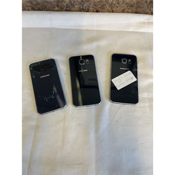 3 SAMSUNG GALAXY SMARTPHONES - 2 S6 AND S6 EDGE