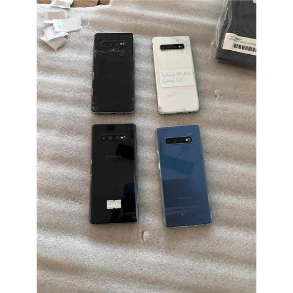4 SAMSUNG GALAXY SMARTPHONES - 3  S10 AND S10 PLUS