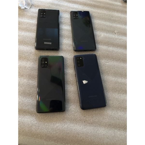 4 SAMSUNG GALAXY SMARTPHONES - 3  A51 AND AO25