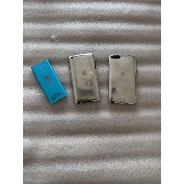 3 APPLE IPODS, 2 ARE TOUCH MODELS