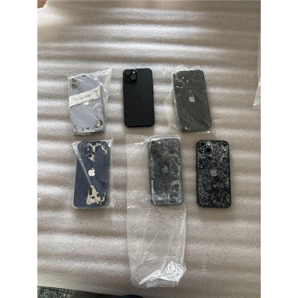 ASSORTED SMASHED AND PARTS IPHONES