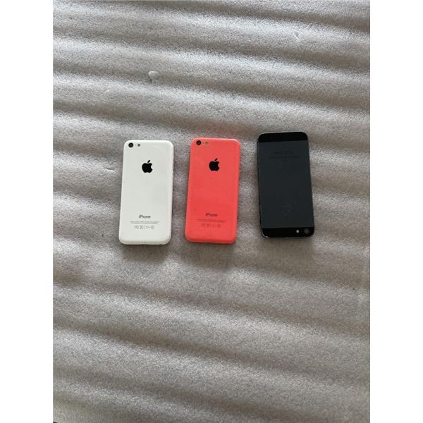 2 APPLE IPHONE 5C AND APPLE IPHONE 5 PHONES