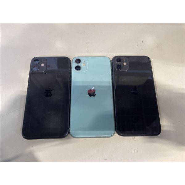 3 APPLE IPHONE 11 SMARTPHONES