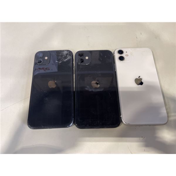 3 APPLE IPHONE 11 SMARTPHONES