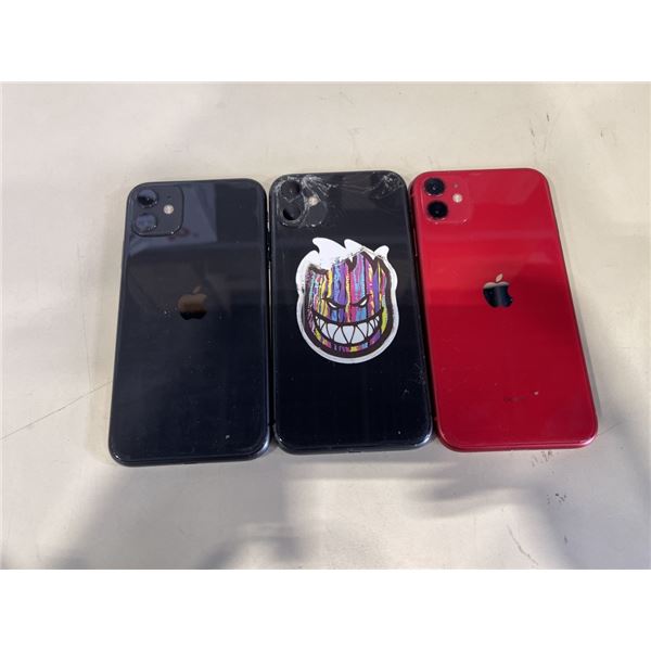 3 APPLE IPHONE 11 SMARTPHONES