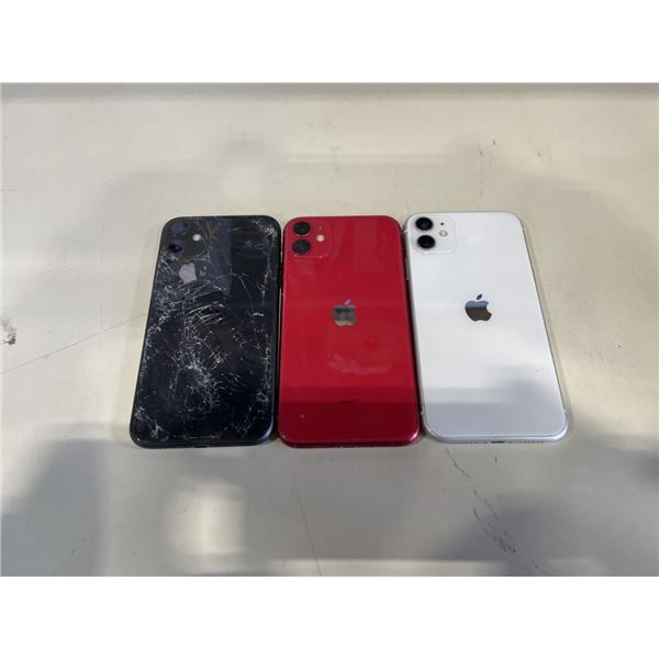 3 APPLE IPHONE 11 SMARTPHONES