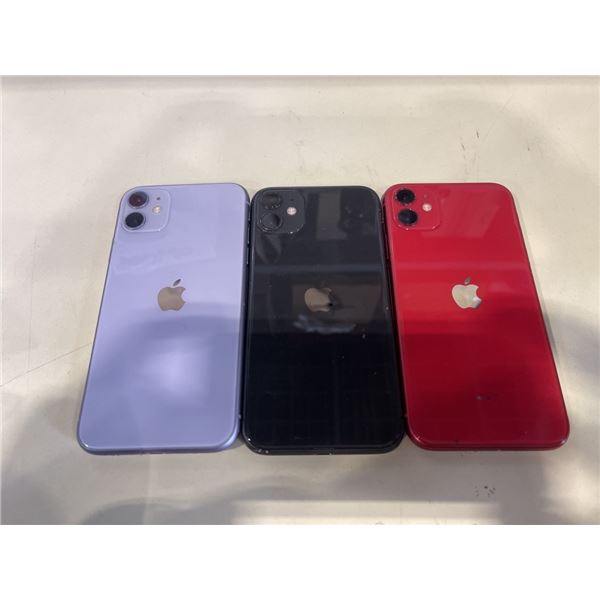 3 APPLE IPHONE 11 SMARTPHONES