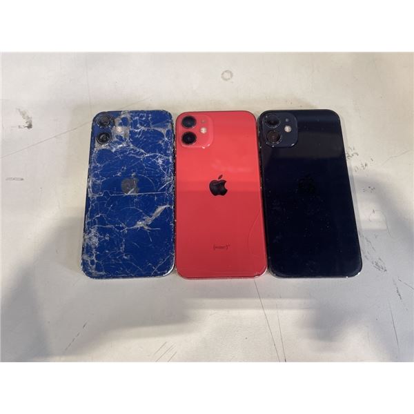 3 APPLE IPHONE 12 MINI SMARTPHONES