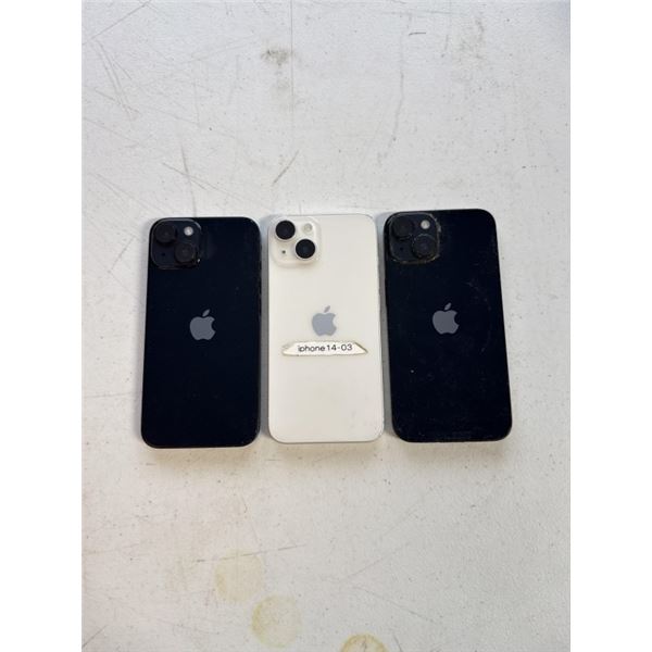 3 APPLE IPHONE 14 SMARTPHONES