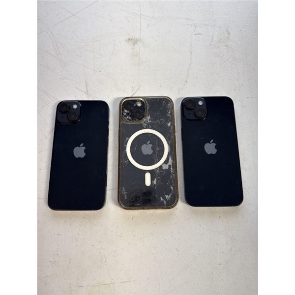 2 APPLE IPHONE 14, AND 1 APPLE IPHONE 13 SMARTPHONES