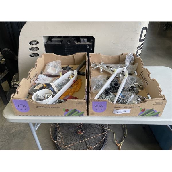 2 TRAYS OF ASSORTED BIKE PARTS, MOSTLY NEW