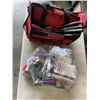 Image 1 : TOOL BAG OF ASSORTED KNIVES AND LARGE LOT OF NEW PAINT BRUSHES