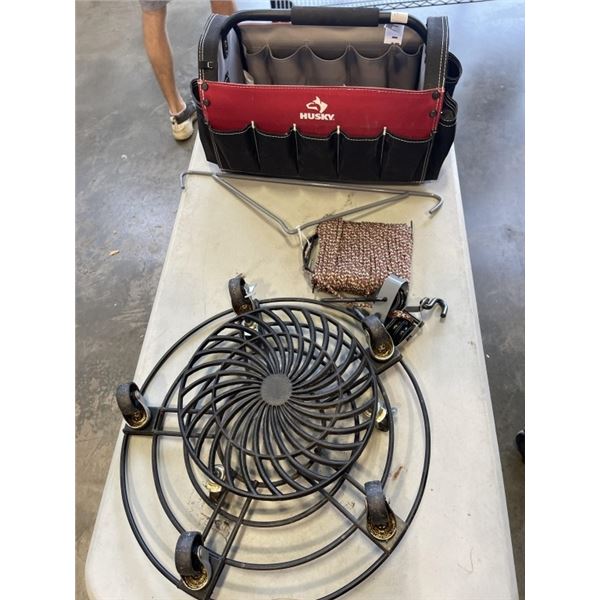 HUSKY TOOL BAG, HOIST, AND PLANT DOLLIES