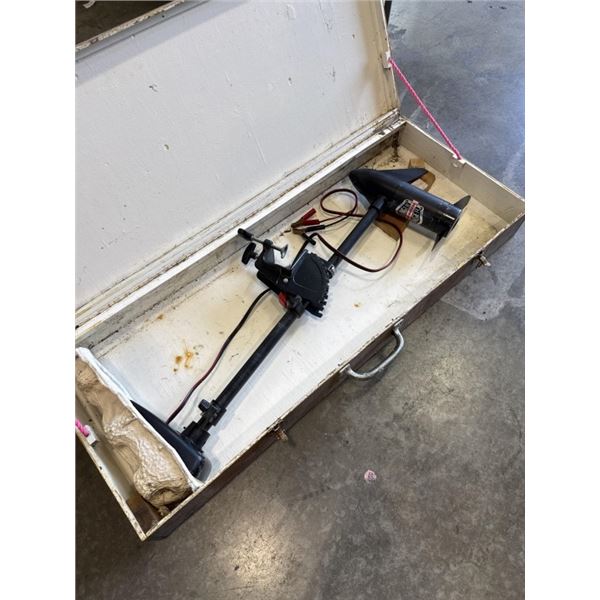 BOAT MOTOR IN WOOD CASE