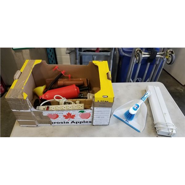 ASSORTED GOODS INCLUDING A HAND SAW, POWER BAR