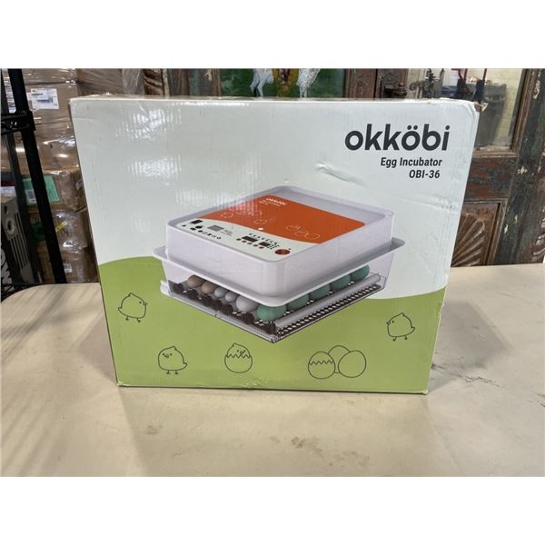 AS NEW OKKOBI EGG INCUBATOR MODEL OBI-36