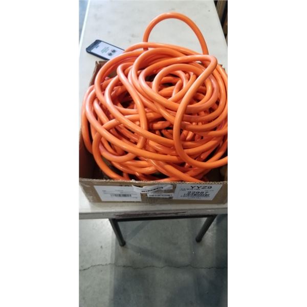 AS NEW ORANGE 100FT LIFE SUPPLY HEAVY DUTY INDOOR OUTDOOR 3 WIRE GROUNDED LIGHTED EXTENSION, 10AWG