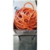 Image 1 : AS NEW ORANGE 100FT LIFE SUPPLY HEAVY DUTY INDOOR OUTDOOR 3 WIRE GROUNDED LIGHTED EXTENSION, 10AWG
