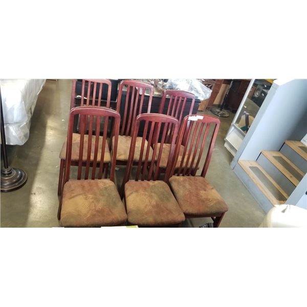 6 FABRIC SEAT RESTURANT STYLE DINING CHAIRS