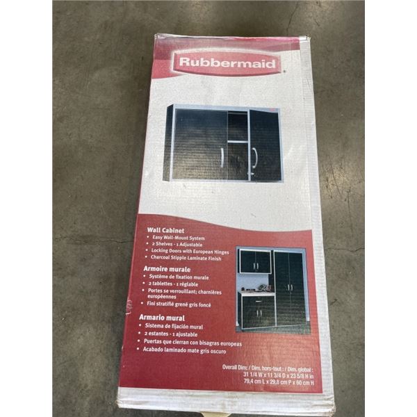 RUBBERMAID WALL CABINET. DIM: 31 1/4W X 11 3/4 D X 23 5/8 H INCHES