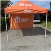 Image 4 : AS NEW 10FT X 10FT ULINE POPUP CANOPY WITH SKIP THE DISH BRAND TOP