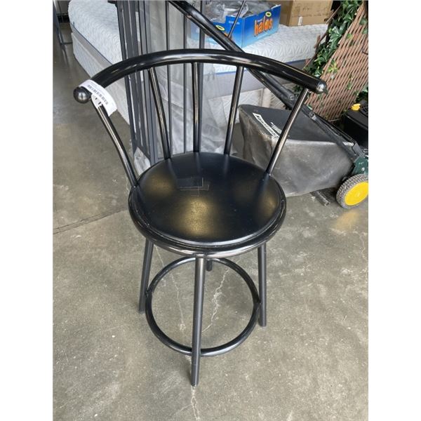 BLACK LEATHER BARSTOOL