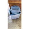 Image 2 : LOT OF STORAGE TOTES W/ SOME LIDS