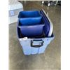 Image 1 : LOT OF STORAGE TOTES W/ SOME LIDS