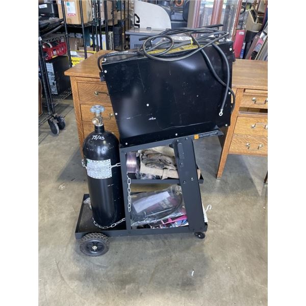 WIRE FEED MIG WELDING ON CART W/ ACCESSORIES