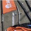Image 3 : 2 WALMART SKIP THE DISH SWOOPER FLAGS WITH 2 GROUND HOLDER SPIKES AND STAND WITH TABLE COVER