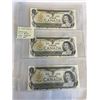 Image 1 : 3 MINT 1973 CANADIAN $1 BILLS, LAST ISSUE OF $1 BILLS