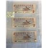 Image 1 : 3 MINT 1986 CANADIAN $2 BILLS IN SEQUENCE 722-724 LAST ISSUE OF $2 BILLS