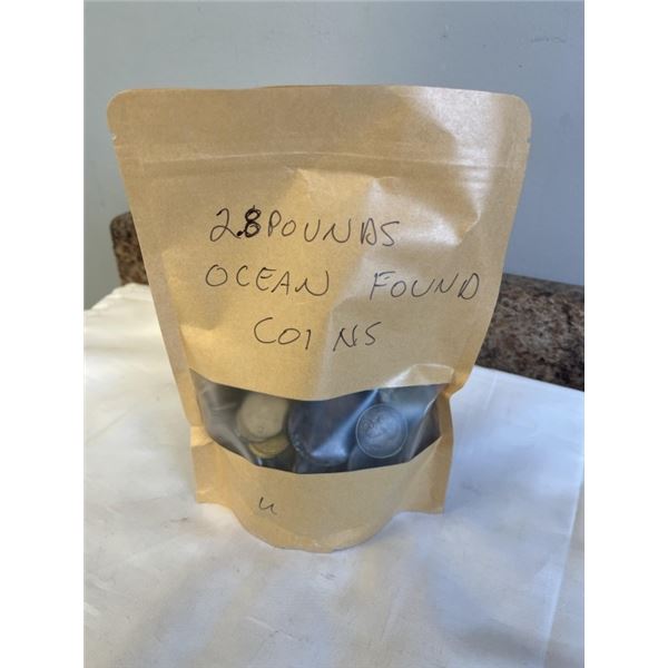 APPROX 2.8 LBS OCEAN FOUND COINS