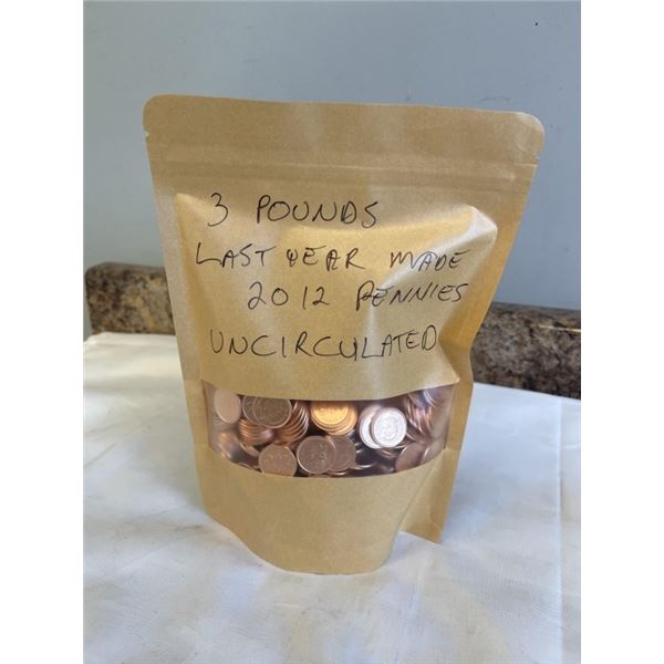 APPROX 3 LBS LAST YEAR MADE 2012 PENNIES
