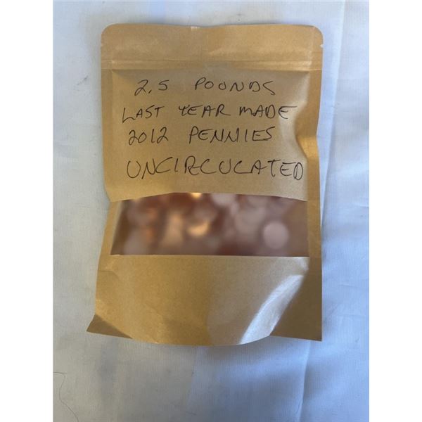 APPROX 2.5 LBS LAST YEAR MADE 2012 PENNIES