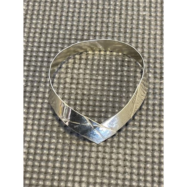 HAND MADE SILVER TONE BANGLE MARKED CDM