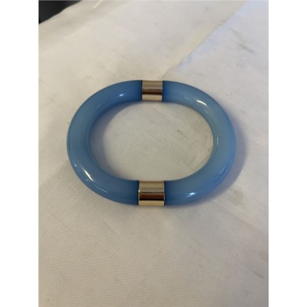BLUE LUCITE W/ GOLD BANGLE